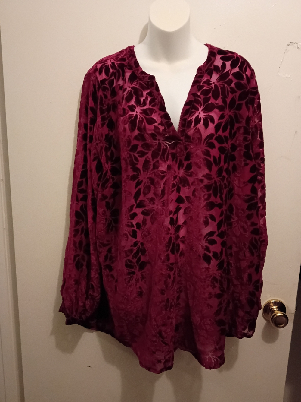 torrid Plum Velvet Burnout Floral Tunic